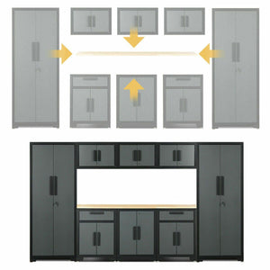 9 Pcs Big Steel Storage Cabinet Set【HOT】